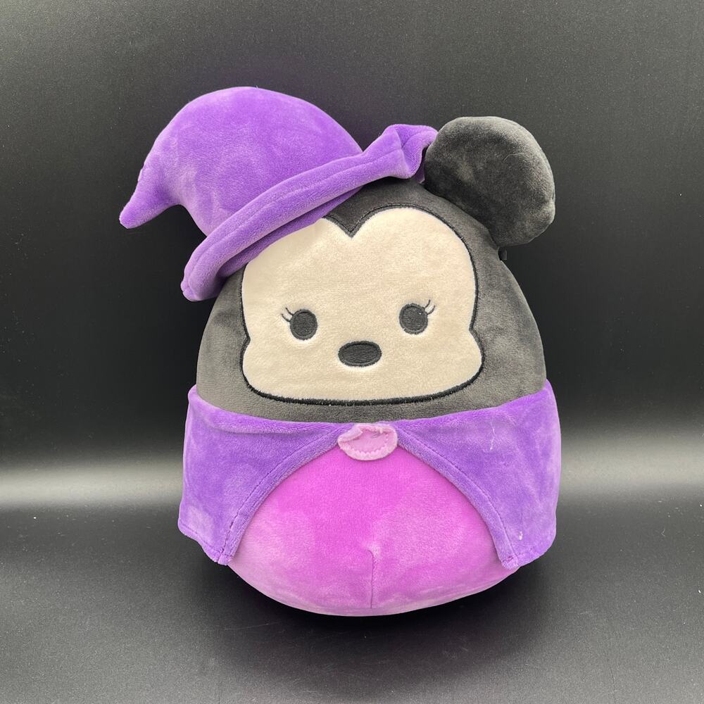 Squishmallow 11" Disney Minnie Mouse Witch Halloween Plush Purple Black